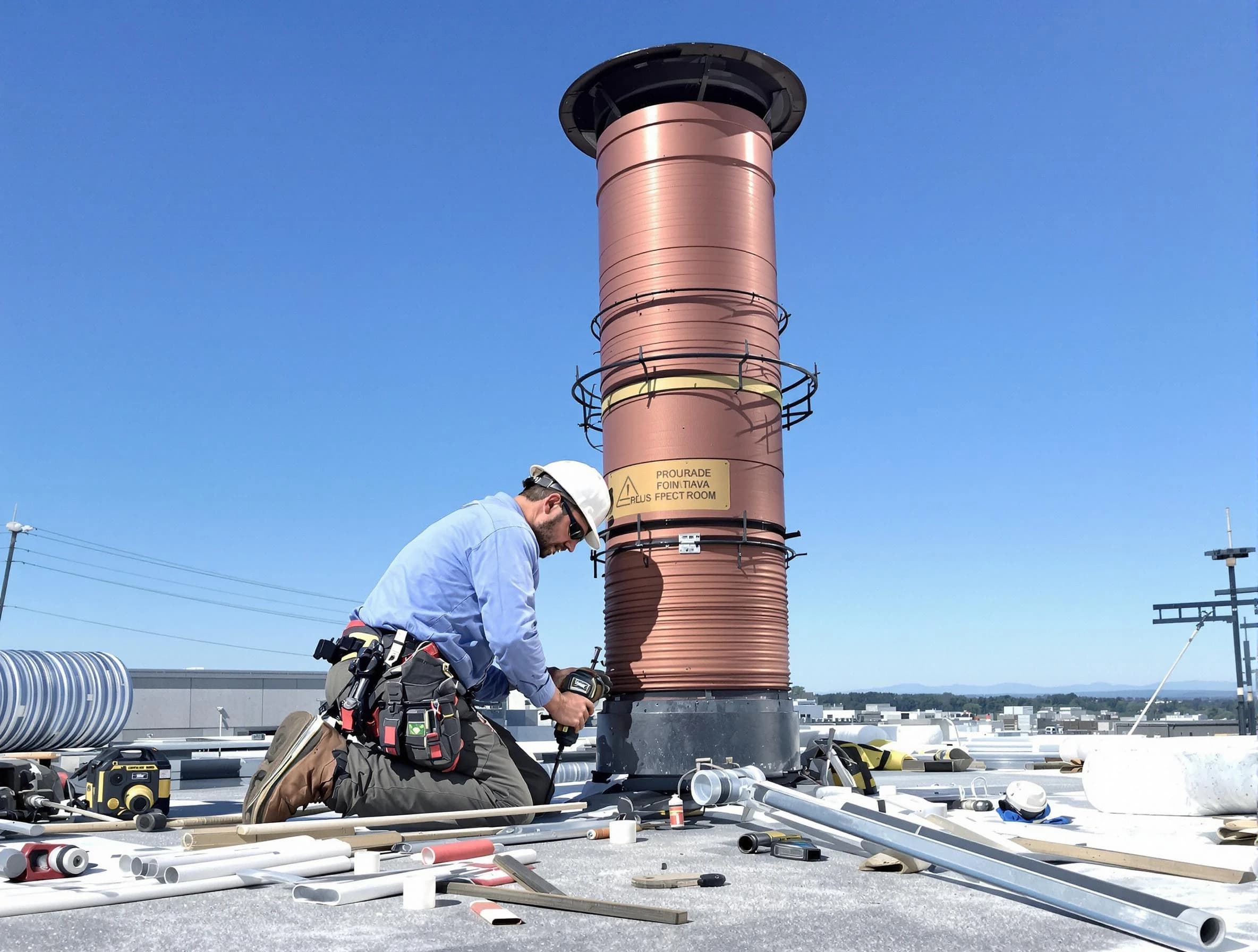 Installed chimney liner by Quincy Chimney Sweep in Quincy, MA