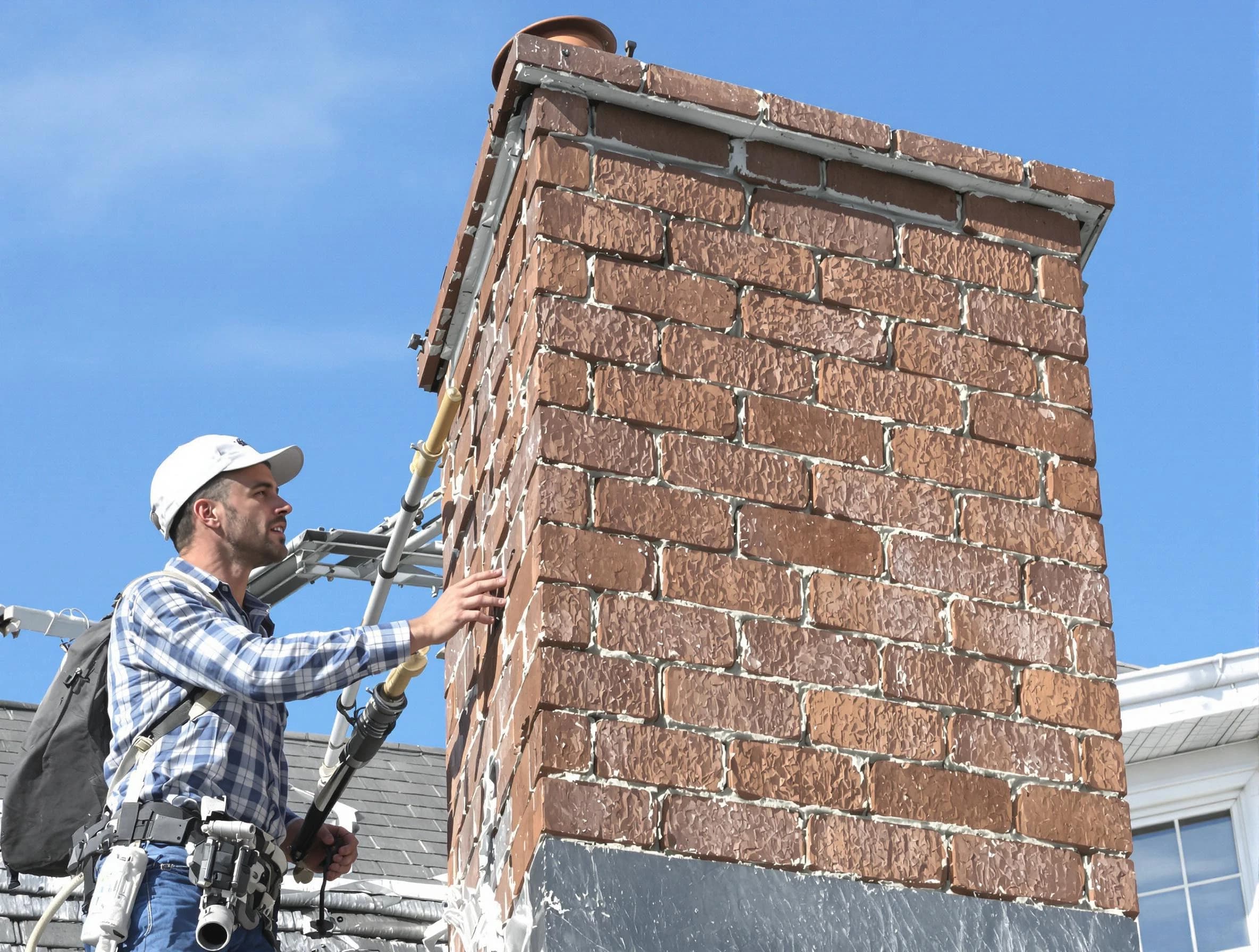 Brickwork for a chimney rebuild by Quincy Chimney Sweep in Quincy, MA