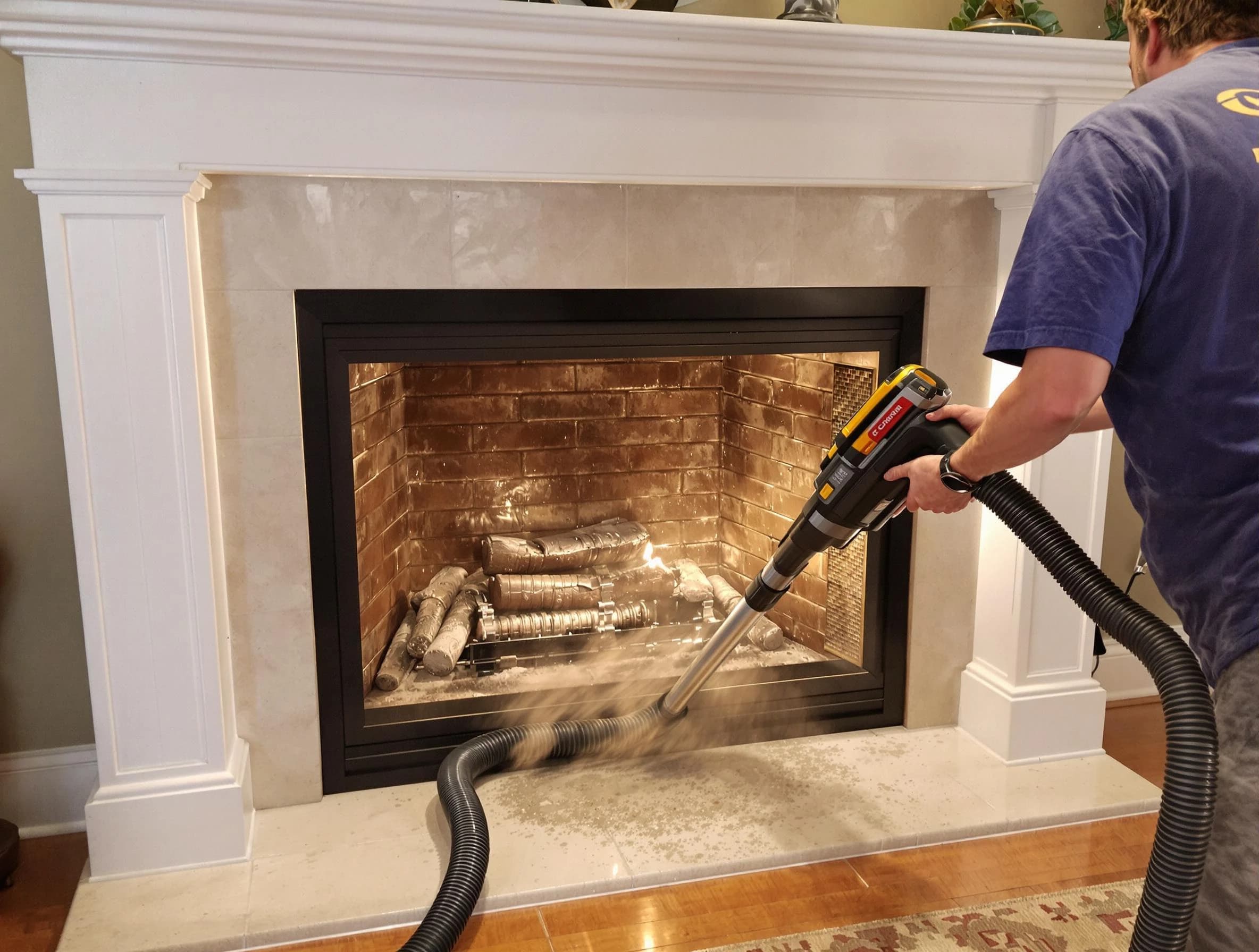 Fireplace cleaning performed by Quincy Chimney Sweep in Quincy, MA