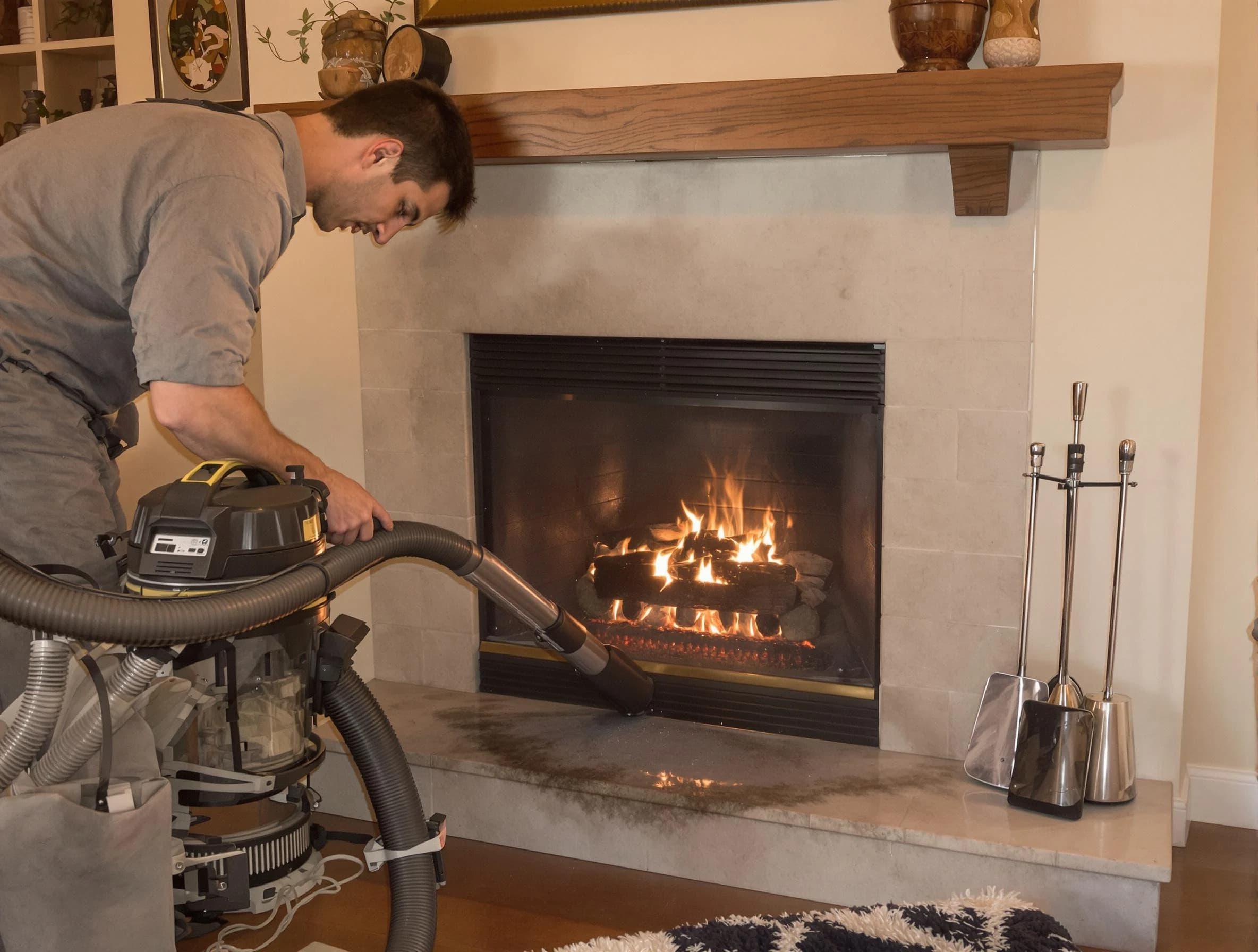 Routine fireplace upkeep by Quincy Chimney Sweep in Quincy, MA