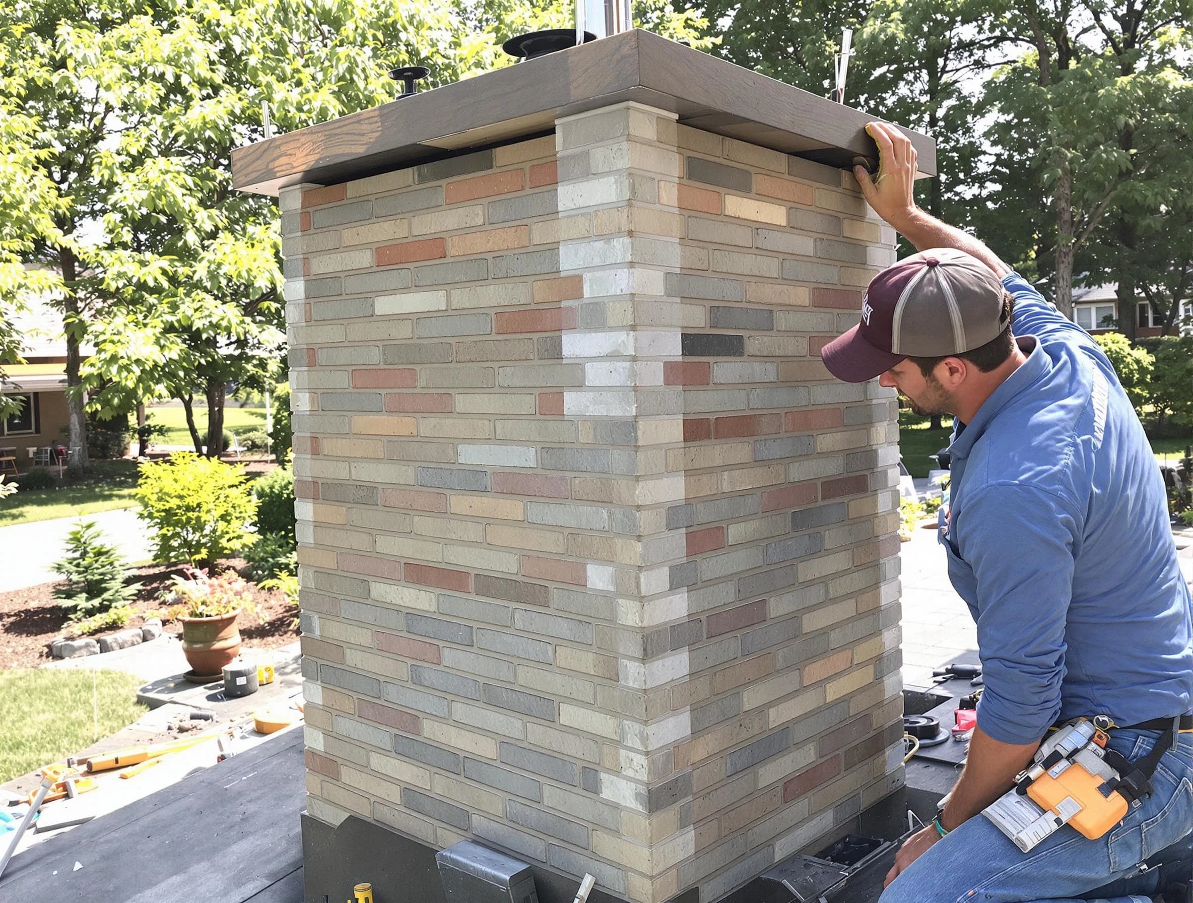 Quincy Chimney Sweep completing a modern chimney remodel in Quincy, MA