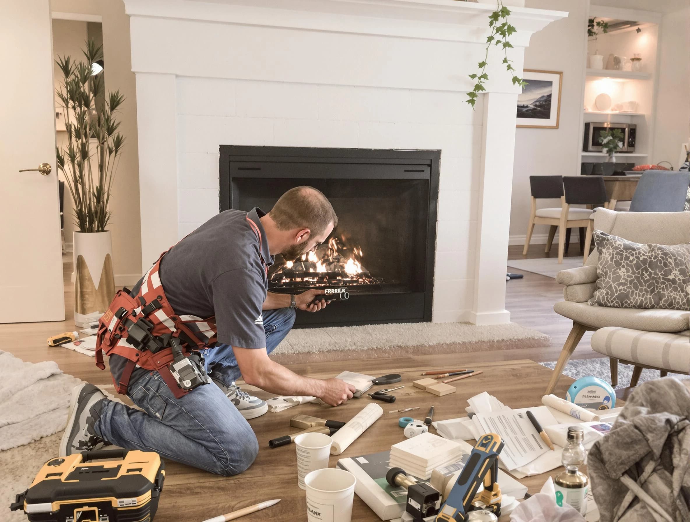 Quincy Chimney Sweep performing fireplace repair in Quincy, MA