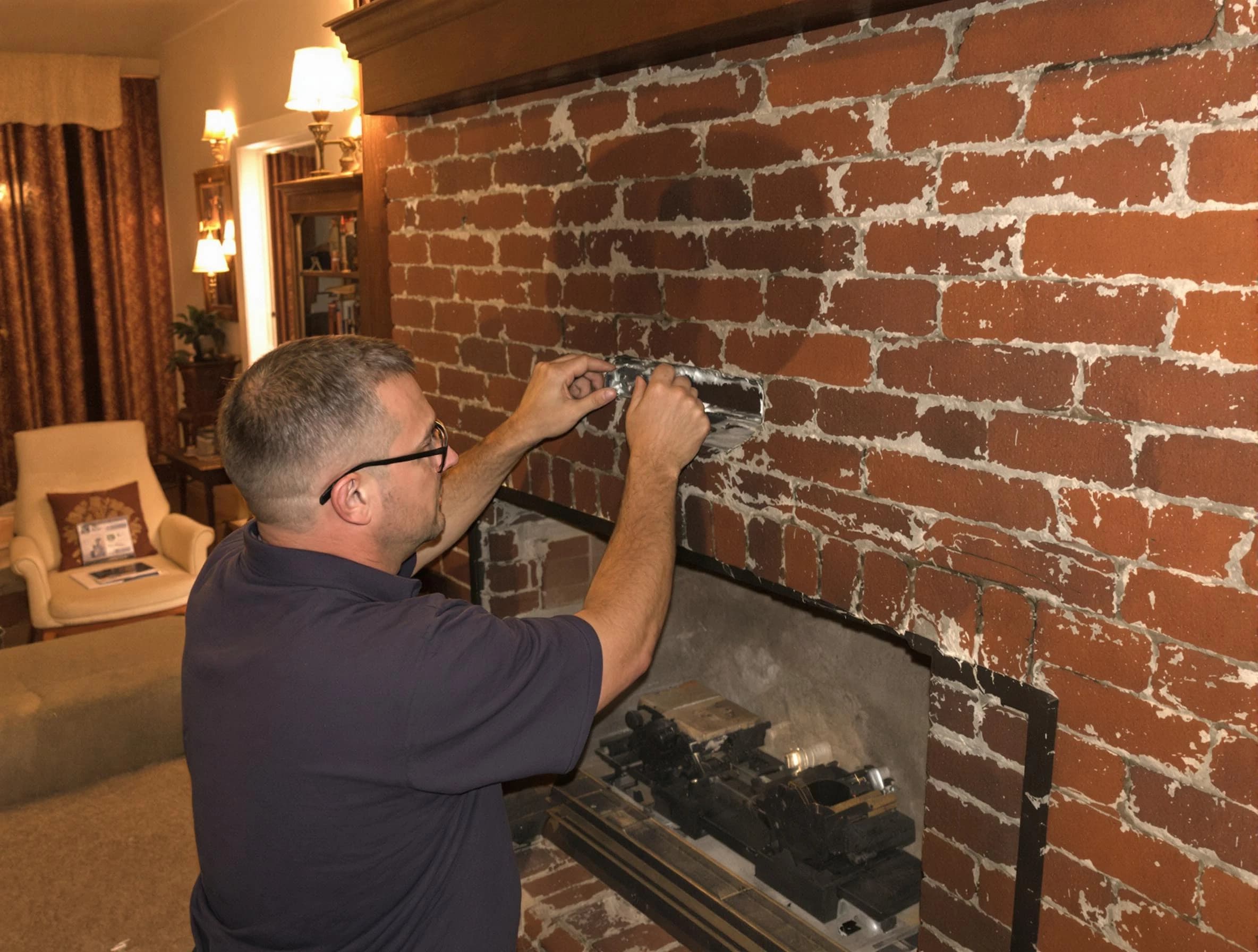 Quincy Chimney Sweep expert fixing a fireplace in Quincy, MA
