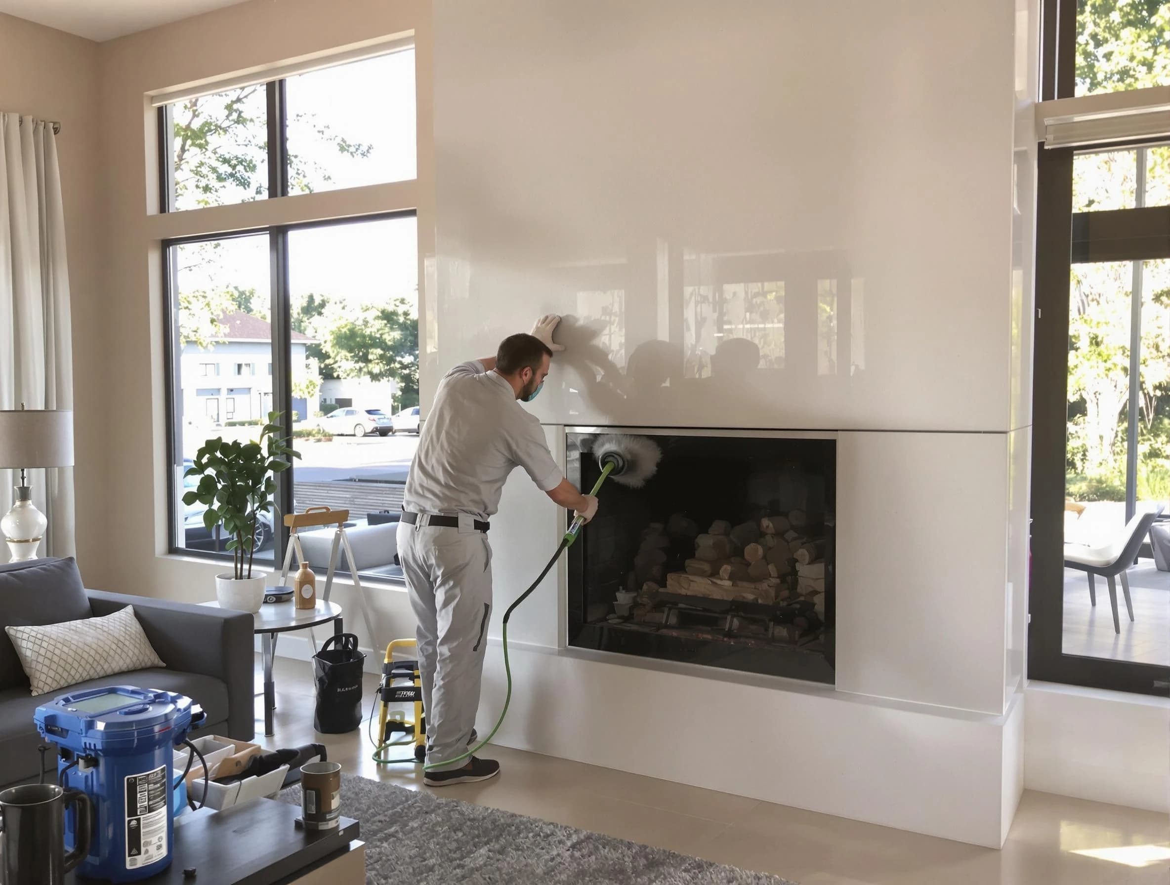 Quincy Chimney Sweep performing thorough soot removal in Quincy, MA