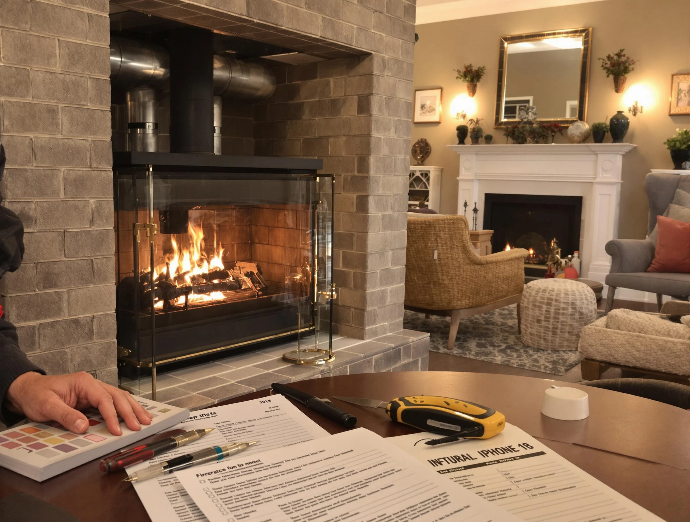 Quincy Chimney Sweep verifying fireplace safety measures in Quincy, MA